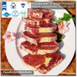 Beef Ribeye Scotch-Fillet Cube-Roll BUDGET frozen Australia AMG steak cuts thickness: 2.5 & 1cm (price/kg)